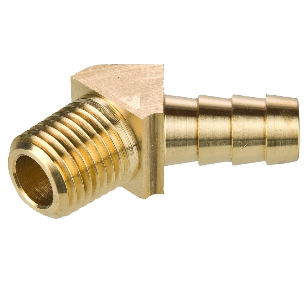 Barb to Pipe 45 Elbow Brass Hose Barb Fittings Depatie Fluid Power